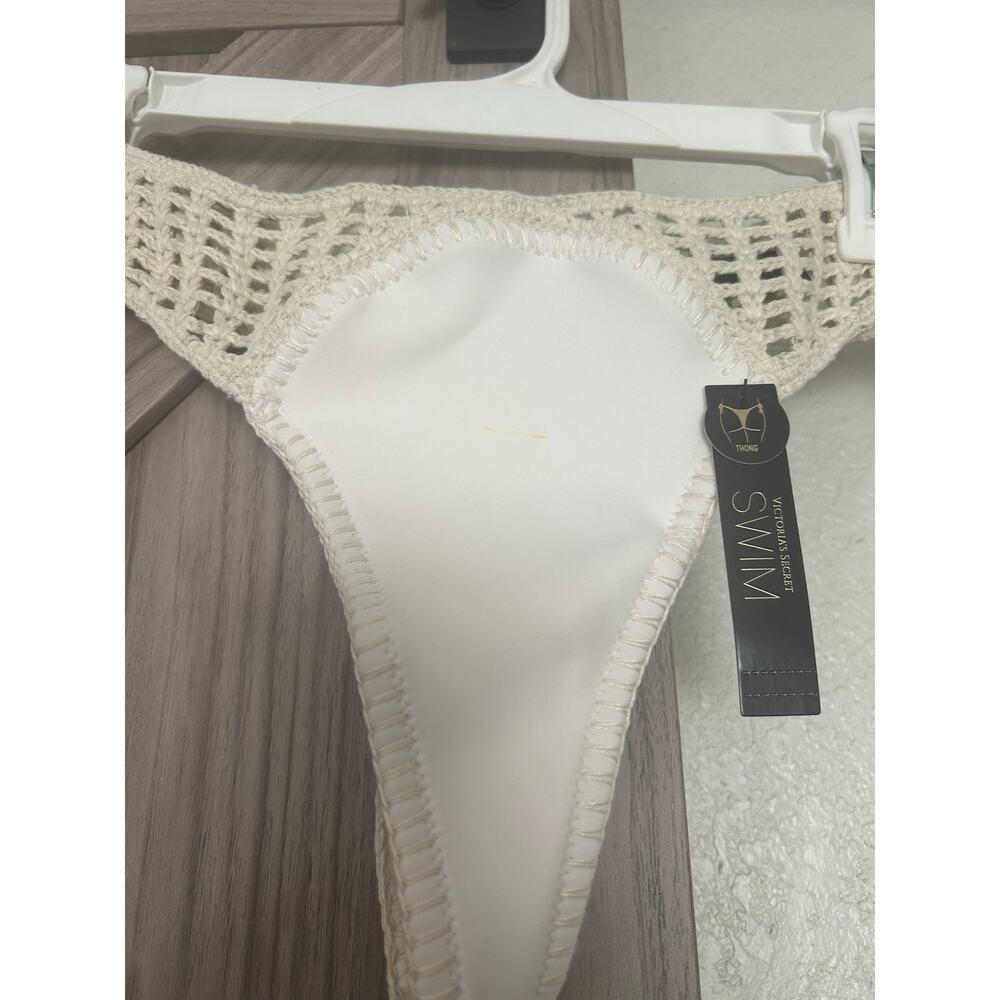 NWT Victoria Secret Archives crochet scuba thong bikini bottom large - Picture 5 of 7
